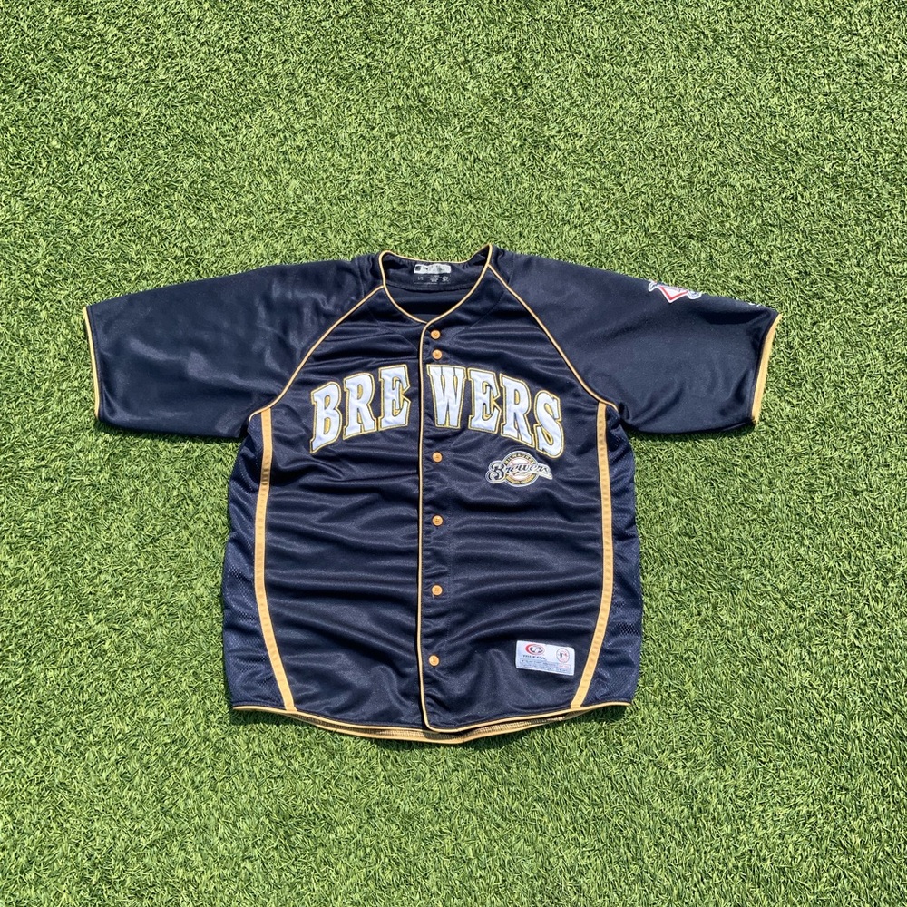 American Vintage Navy and Gold Men's Jersey